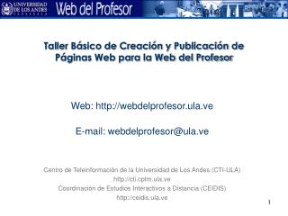 Taller Básico de Creación y Publicación de Páginas Web para la Web del Profesor