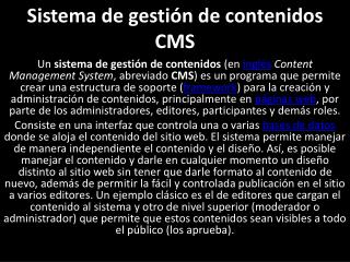 Sistema de gestión de contenidos CMS