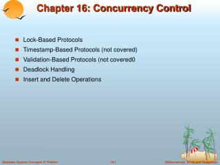 Chapter 16: Concurrency Control