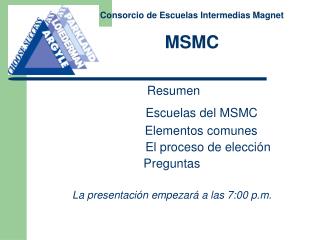 Resumen Escuelas del MSMC Elementos comunes