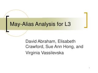 May-Alias Analysis for L3