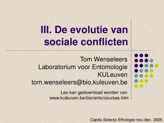 III. De evolutie van sociale conflicten