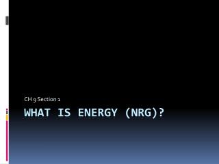 What is Energy ( nrg )?