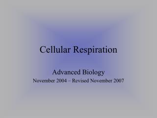 Cellular Respiration