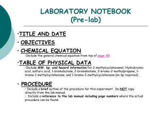 LABORATORY NOTEBOOK (Pre-lab)