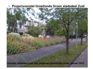 Projectvoorstel Groeifonds Groen stadsdeel Zuid