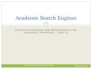 Academic Search Engines