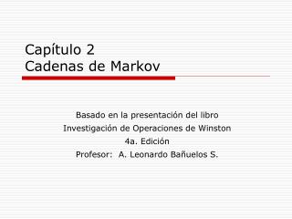 Capítulo 2 Cadenas de Markov