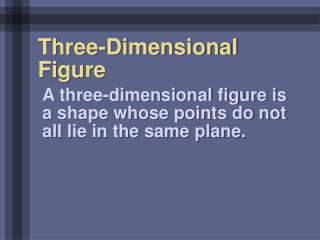 Three-Dimensional Figure