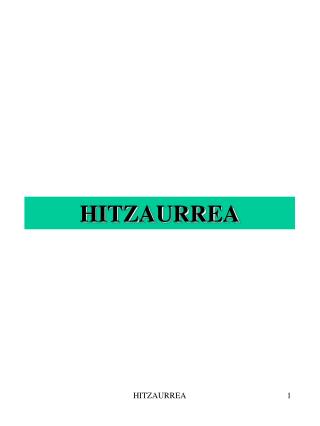 HITZAURREA