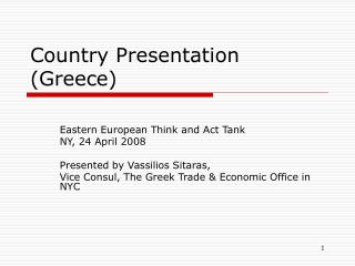Country Presentation (Greece)