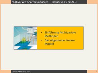 Einführung Multivariate Methoden Das Allgemeine lineare Modell