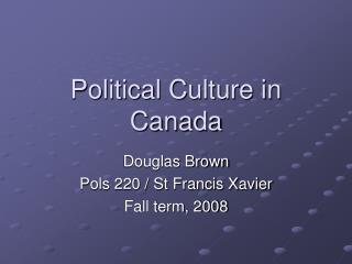 Political Culture in Canada