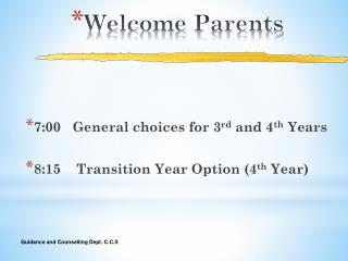 Welcome Parents