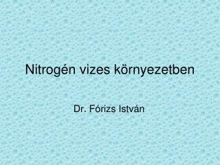 Nitrogén vizes környezetben