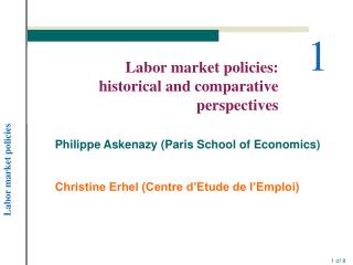 Labor market policies: historical and comparative perspectives