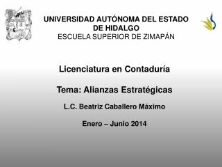 UNIVERSIDAD AUTÓNOMA DEL ESTADO DE HIDALGO ESCUELA SUPERIOR DE ZIMAPÁN