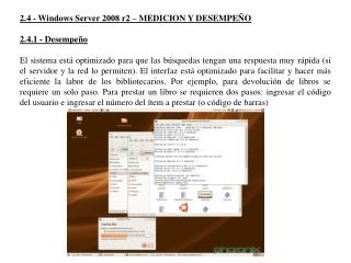 2.4 - Windows Server 2008 r2 – MEDICION Y DESEMPEÑO 2.4.1 - Desempeño