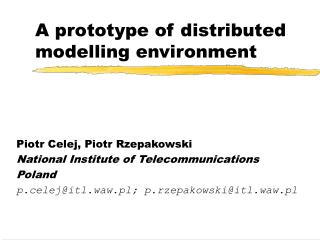 A prototype of distributed modelling environment