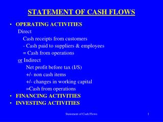 STATEMENT OF CASH FLOWS