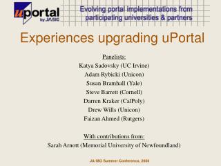 Experiences upgrading uPortal