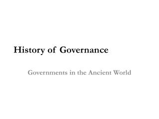 History of Governance