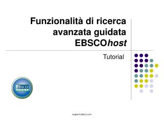 Funzionalità di ricerca avanzata guidata EBSCO host