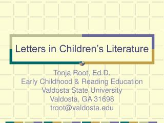 Letters in Children’s Literature