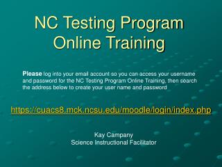 NC Testing Program Online Training