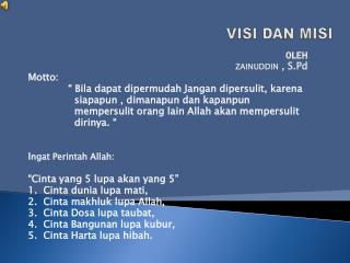 VISI DAN MISI