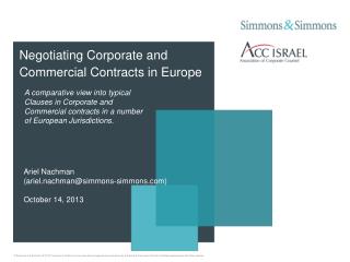Negotiating Corporate and Commercial Contracts in Europe
