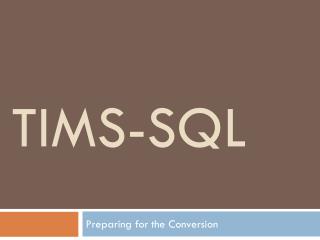 TIMS-SQL
