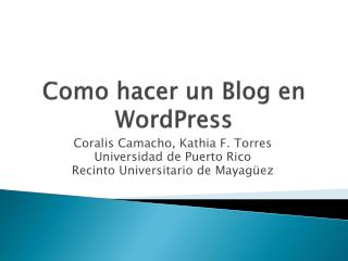 Como hacer un Blog en WordPress