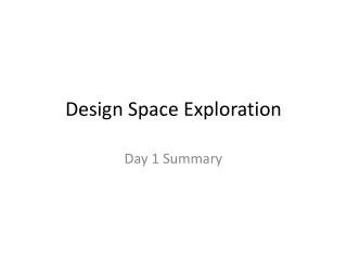 Design Space Exploration