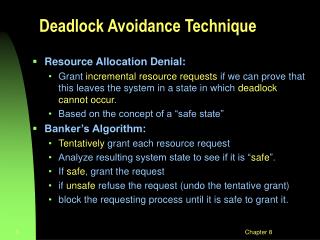 Deadlock Avoidance Technique