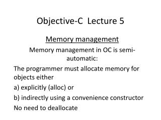 Objective-C Lecture 5