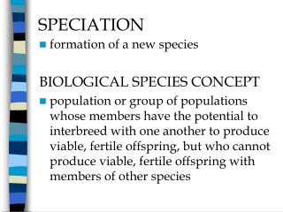 SPECIATION