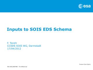 Inputs to SOIS EDS Schema