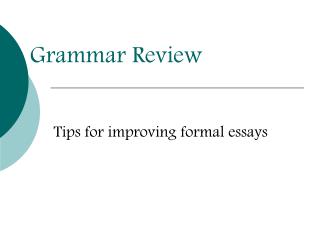 Grammar Review