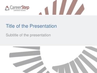 Title of the Presentation