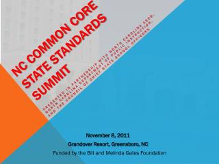 NC Common Core State Standards Summit