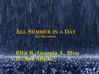 All Summer in a Day Ray Bradbury