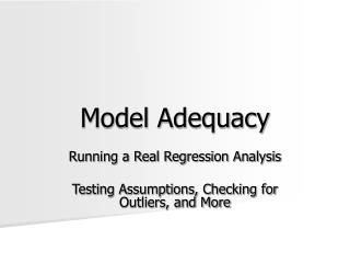 Model Adequacy