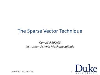 The Sparse Vector Technique