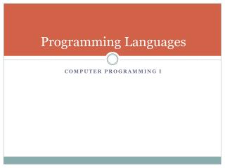 Programming Languages