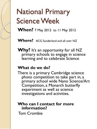 National Primary Science Week