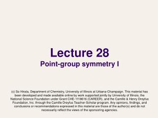 Lecture 28 Point-group symmetry I