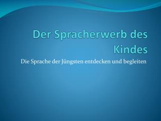 Der Spracherwerb des Kindes