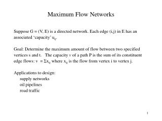 Maximum Flow Networks