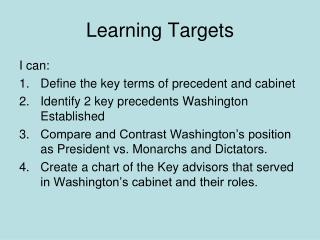 Learning Targets